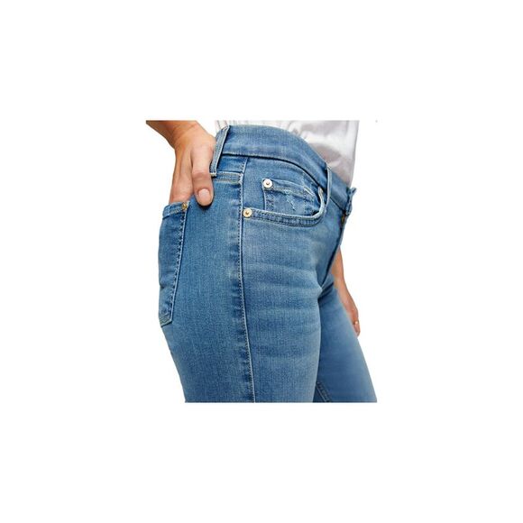 NWT 7 FOR ALL MANKIND Womens Blue Zippered Pocketed Ankle Skinny Jeans 28 - Picture 3 of 5